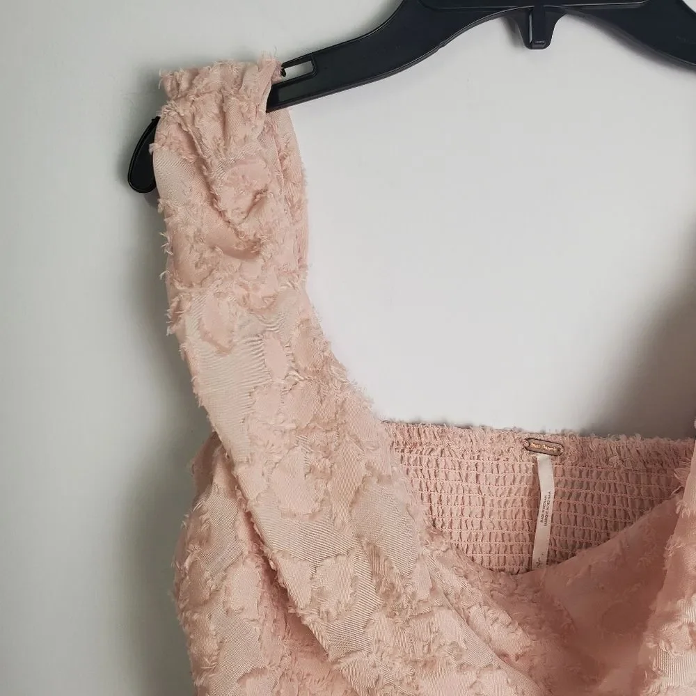 Free People Castille Textured Blush Tank Top Size Large